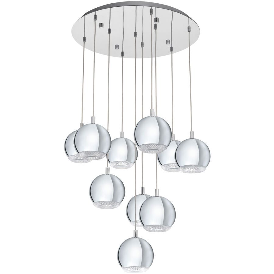 Eglo Pendellampe Conessa Grau Kunststoff 170 cm - Farbe: chrom - LED - Lichtfarbe: Warmweiss - Material: Kunststoff/Metall - Pendellampe- LED