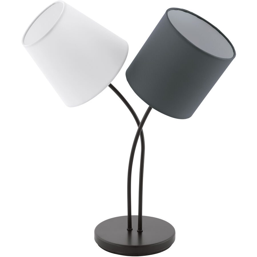 Eglo Tischlampe Almeida Schwarz/Weiss Stahl 38 cm 47.5 cm - Material: Stahl/Stoff - Tischlampe