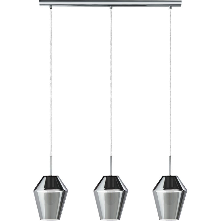 Eglo Pendellampe Murmillo Schwarz/Grau Stahl 17 cm 150 mm - Farbe: silber - Material: Stahl/ Glas - Pendellampe