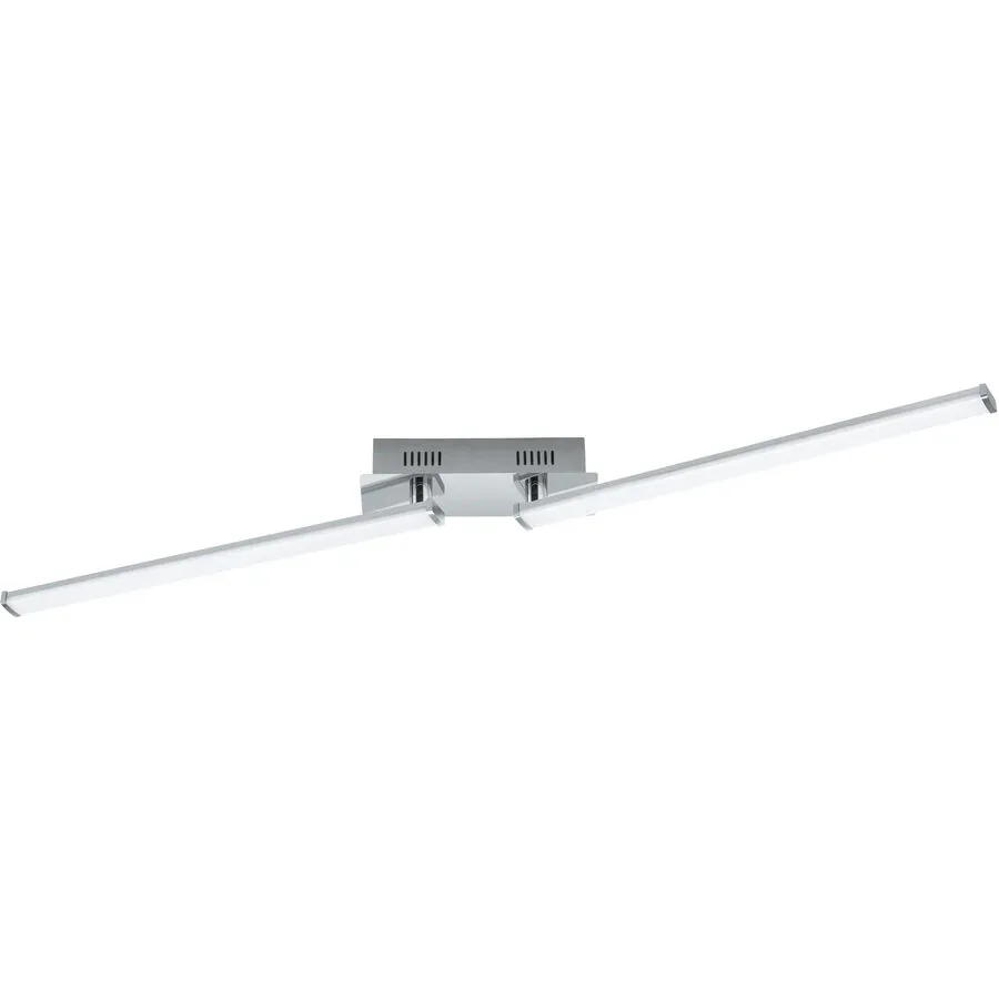 Deckenlampe Lasana 2 Weiss/Grau Aluminium/Kunststoff/Stahl 100 cm 6 cm - Farbe: chrom/weiss - LED - Lichtfarbe: Warmweiss - Material: