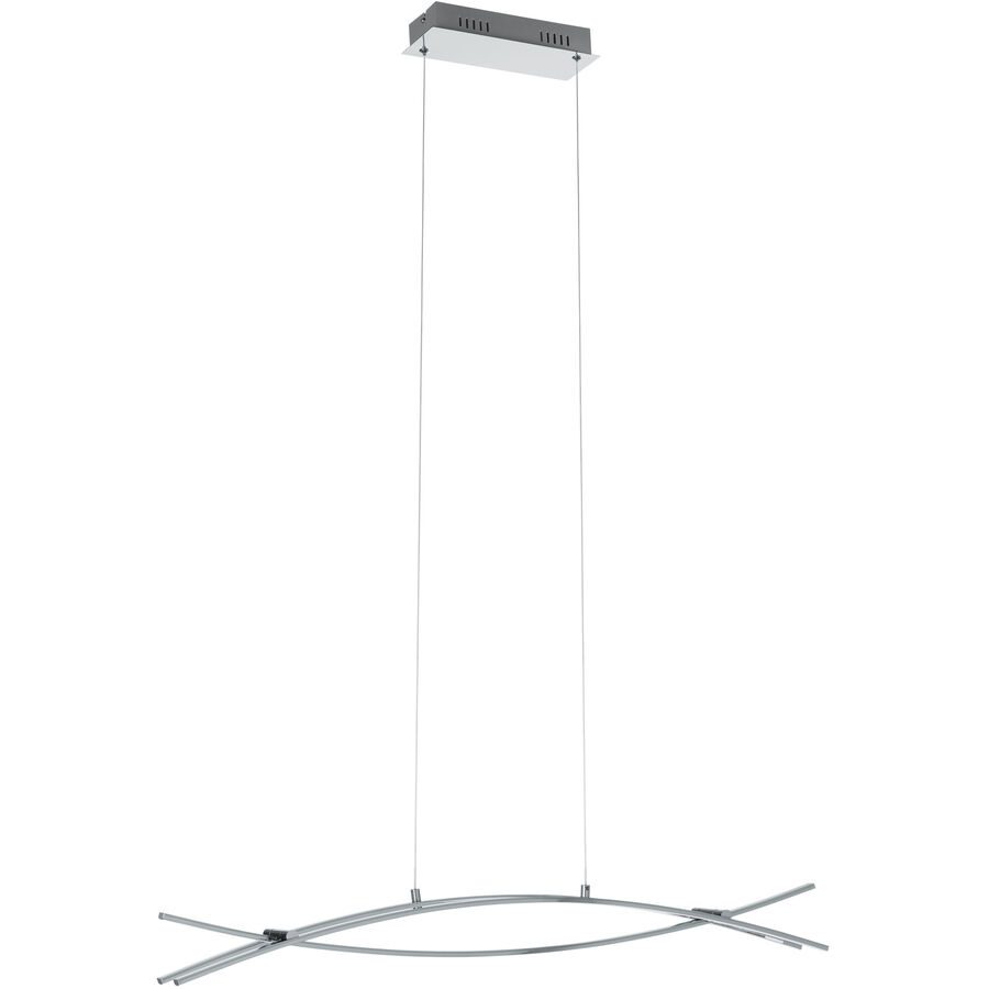 Pendellampe Nevado Weiss/Grau Aluminium/Kunststoff 90 cm 110 cm - Farbe: chrom/weiss - LED - Lichtfarbe: Warmweiss - Pendellampe- LED Energiesparlampe