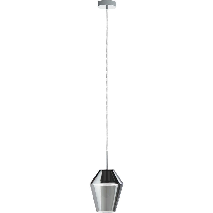 Pendellampe Murmillo Schwarz/Grau Stahl/Glas 150 cm - Farbe: chrom/schwarz - Material: Stahl/ Glas - Pendellampe
