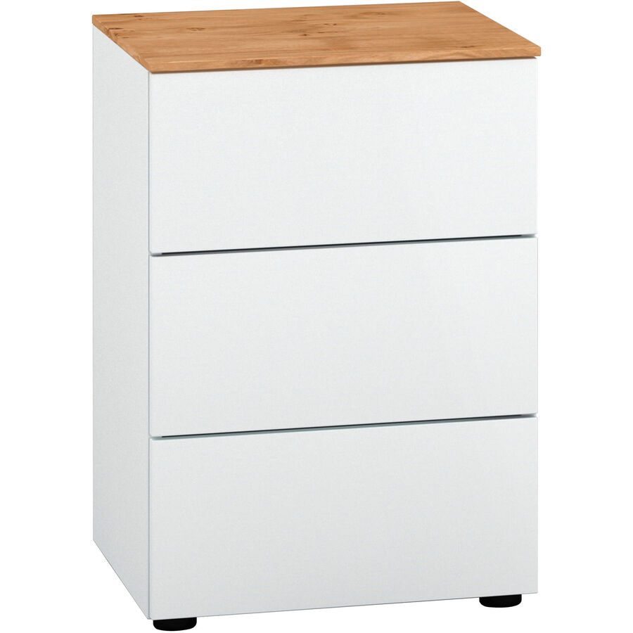 Modular Nachttisch Colori Weiss/Braun Holz 41.5 cm - Farbe: Weiss Dekor, Wildeiche furniert - Material: Holzwerkstoff - Nachttisch