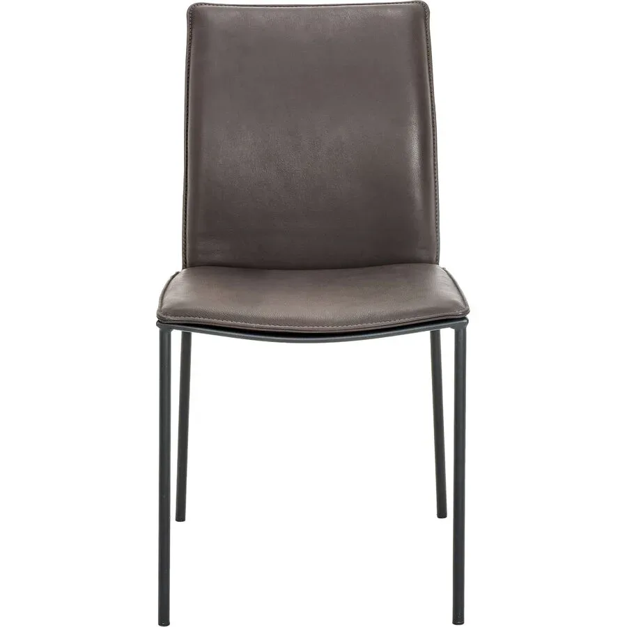 Stuhl Hailey Braun Leder 46 cm - Farbe: dunkelbraun - Stuhl
