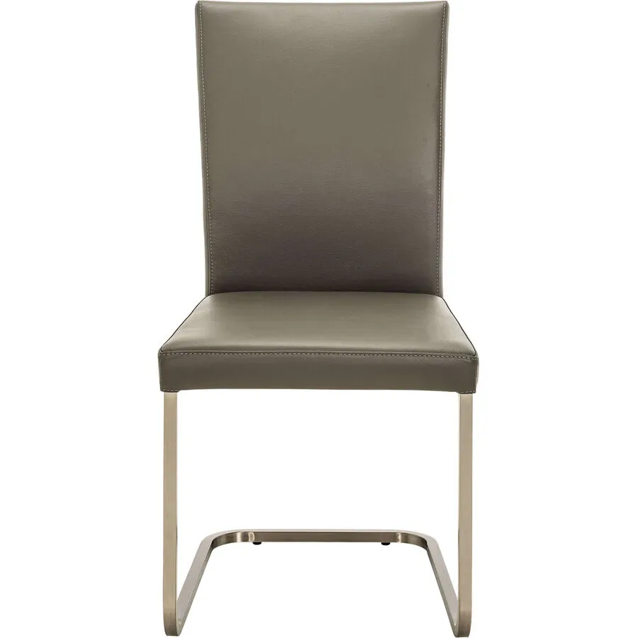 Freischwingerstuhl Ino Grau Leder 45 cm 95 cm - Freischwingerstuhl