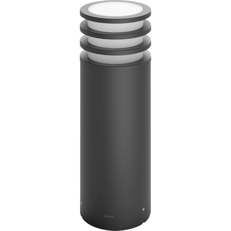 Sockellampe aussen Lucca Philips Hue Aluminium anthrazit 40cm - LED - Lichtfarbe: Extra warmweiss - Stehlampe aussen- LED Energiesparlampe