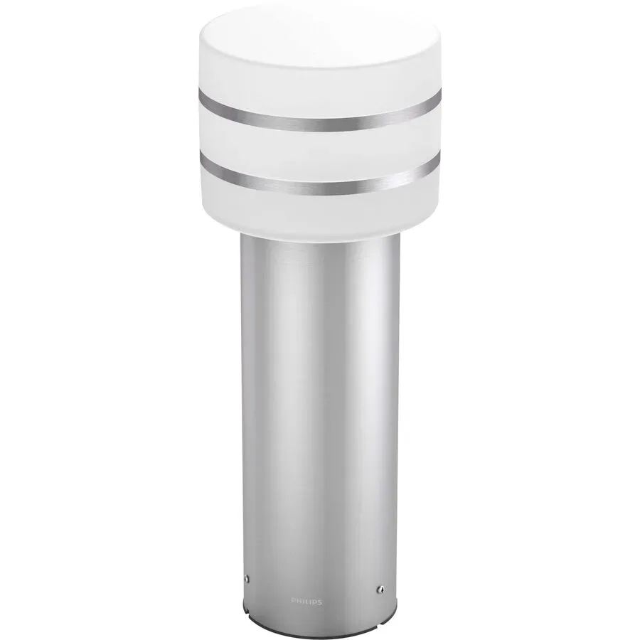 Stehlampe aussen Philips Hue Silber Aluminium 15 cm 40 cm - LED - Lichtfarbe: Extra warmweiss - Stehlampe aussen- LED Energiesparlampe