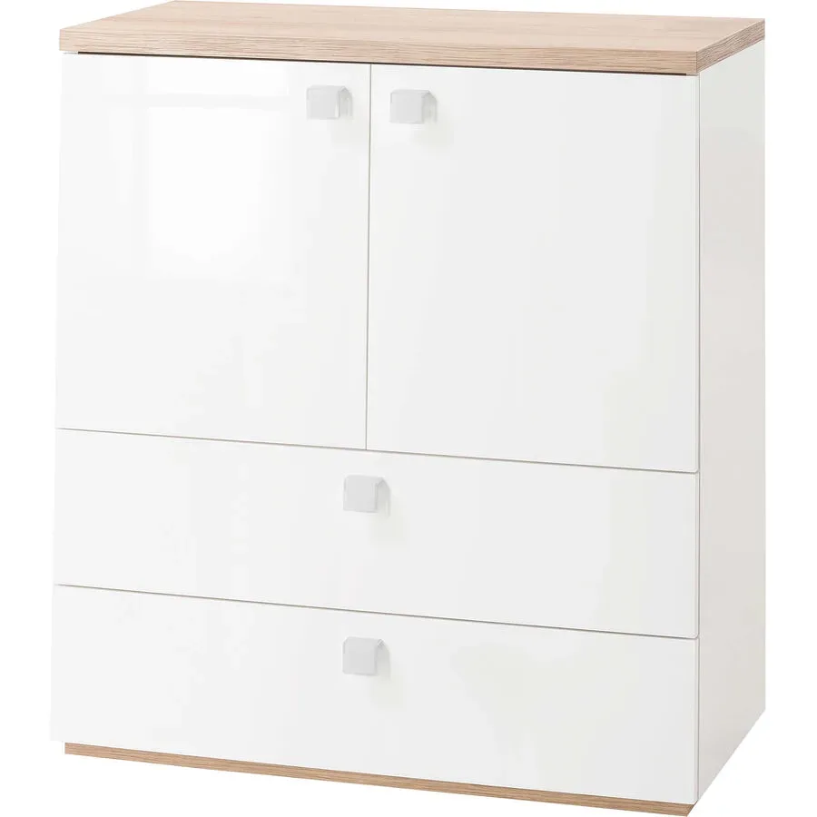 Kommode Gianni Weiss Holz 90 cm 45 cm - Material: Holzwerkstoff - Kommode