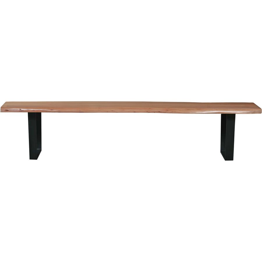 Bank Uwe Braun/Schwarz Holz 150 cm 46 cm - Farbe: natur - Material: Akazie - Bank