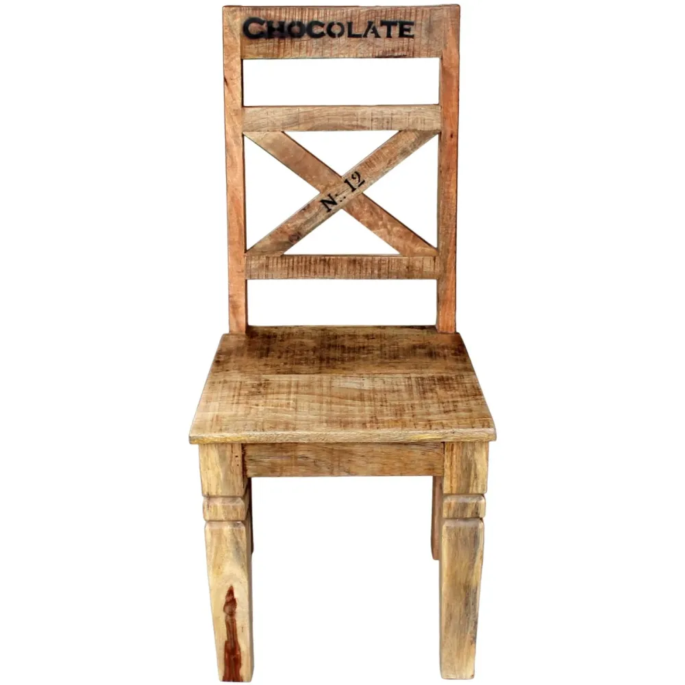 Stuhl 2er-Set Rusc Braun Holz 45 cm - Farbe: natur - Stuhl 2er-Set