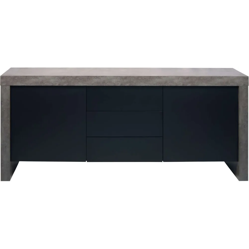 Sideboard Mill Grau/Schwarz Holzwerkstoff 188 cm 79 cm - Farbe: Betongrau, Schwarz - Sideboard