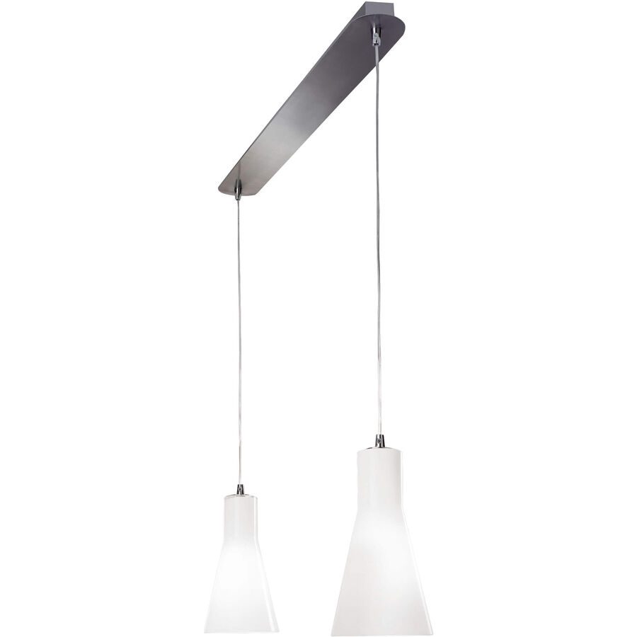 Pendellampe Diaz Grau Metall 66 cm 200 cm - Farbe: Chrom/Nickel santiert - Pendellampe