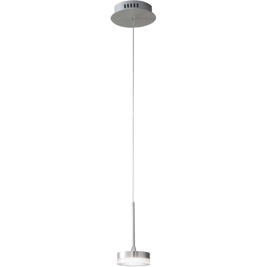 Pendellampe Dilan Silber Metall 200 cm - Farbe: Aluminium gebürstet - LED - Lichtfarbe: Warmweiss - Pendellampe- LED Energiesparlampe