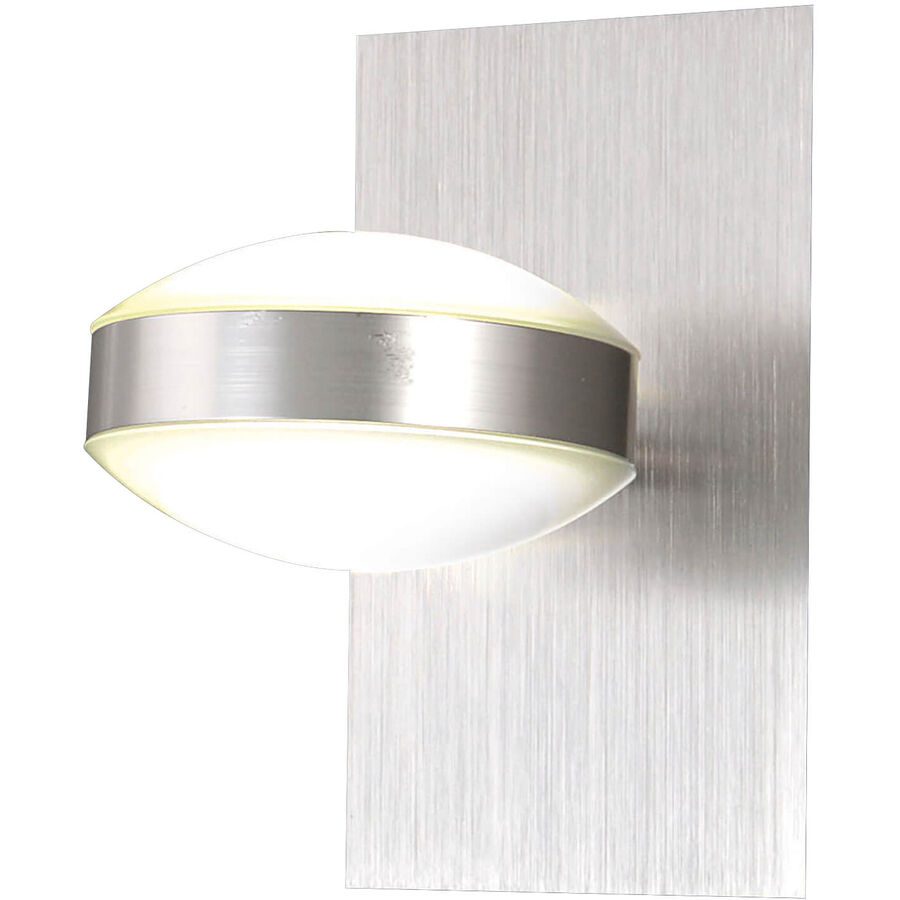 Wandlampe Mora Grau Metall 10 cm 17 cm - Farbe: Nickel satiniert - LED - Lichtfarbe: Warmweiss - Wandlampe- LED Energiesparlampe