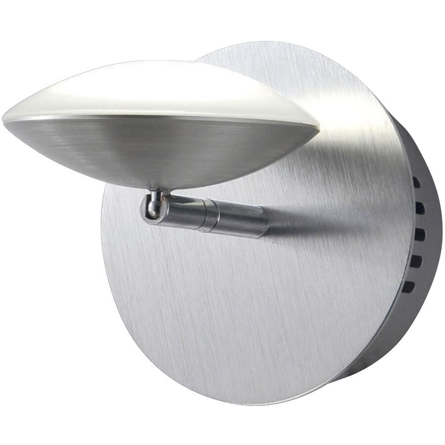 Wandlampe Hara Grau Metall - Farbe: Alu. gebürstet/chrom - LED - Lichtfarbe: Warmweiss - Wandlampe- LED Energiesparlampe