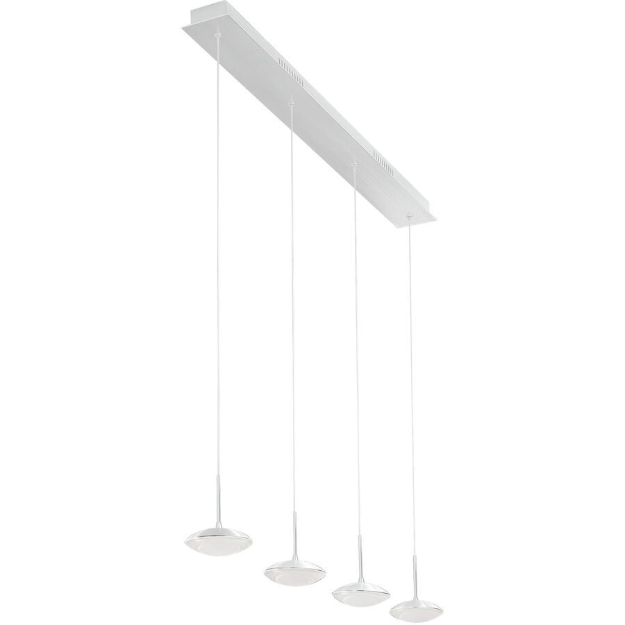 Pendellampe Hara Weiss Metall 90 cm 200 cm - LED - Lichtfarbe: Warmweiss - Pendellampe- LED Energiesparlampe