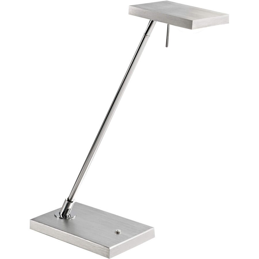 Tischlampe Christa Weiss Metall 18 cm 50 cm - Farbe: Alu. gebürstet/chrom - LED - Lichtfarbe: Warmweiss - Tischlampe- LED Energiesparlampe