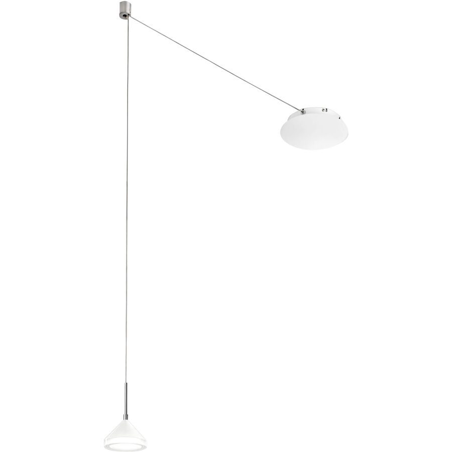 Pendellampe Devin Weiss/Grau Metall 350 cm - Farbe: weiss/chrom - LED - Lichtfarbe: Warmweiss - Pendellampe- LED Energiesparlampe