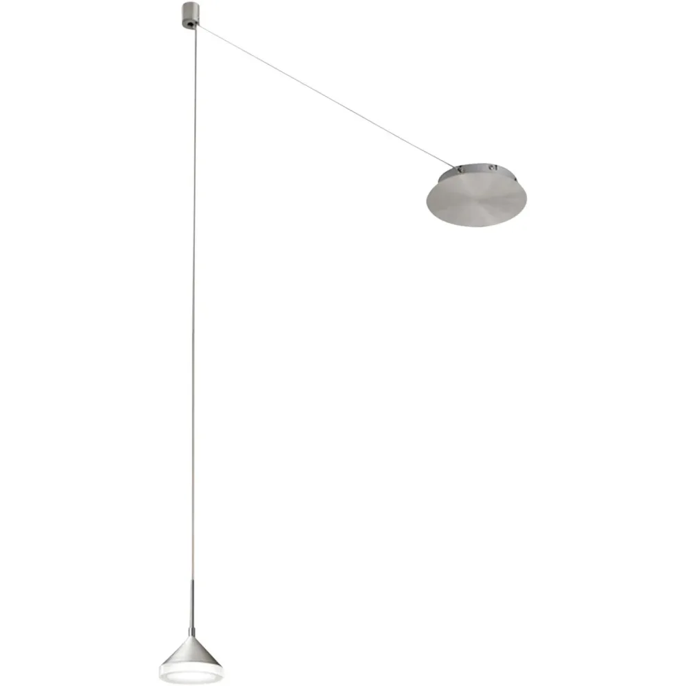 Pendellampe Devin Grau Metall 350 cm - Farbe: Nickel sat./chrom/Alu - LED - Lichtfarbe: Warmweiss - Pendellampe- LED Energiesparlampe