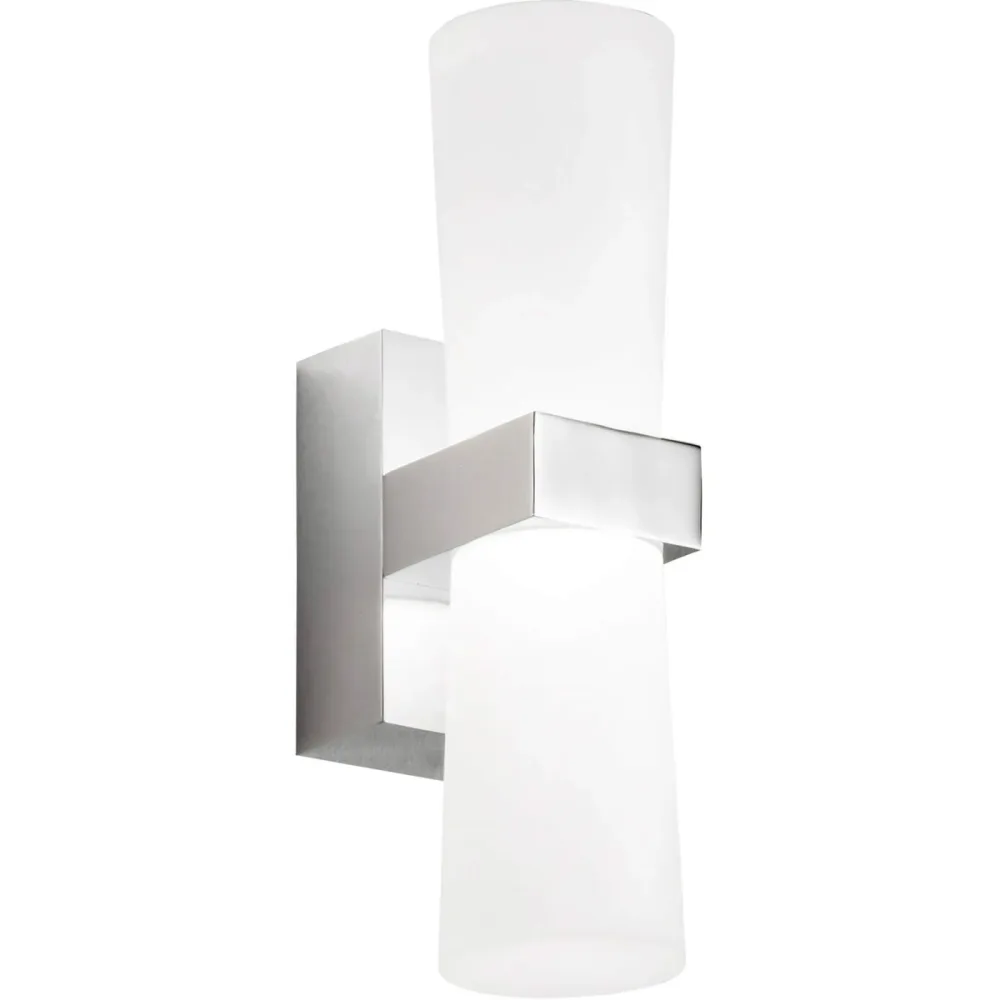 Wandlampe Ira Grau Metall 6 cm 22 cm - Farbe: verchromt - LED - Lichtfarbe: Warmweiss - Wandlampe- LED Energiesparlampe