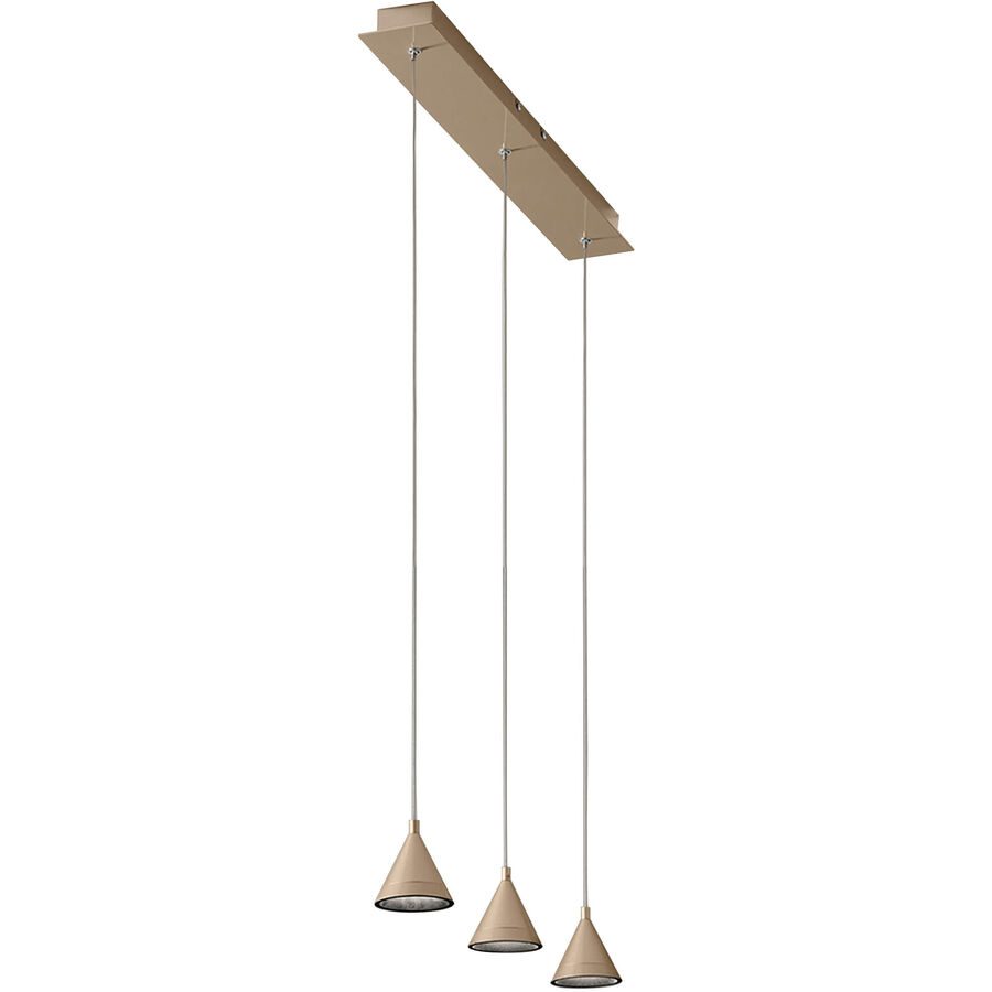 Pendellampe Dalia Gold Metall 65 cm 200 cm - Farbe: Gold edelmatt - LED - Lichtfarbe: Warmweiss - Pendellampe- LED Energiesparlampe