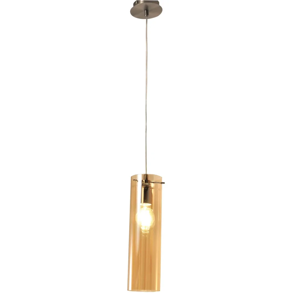 Pendellampe Syra Grau Metall 200 cm - Farbe: Nickel satiniert - Pendellampe