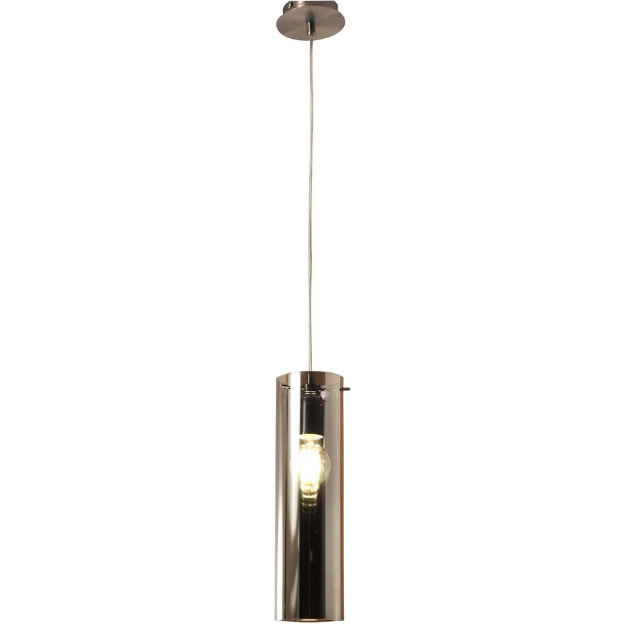 Pendellampe Syra Grau Metall 200 cm - Farbe: Nickel satiniert - Pendellampe