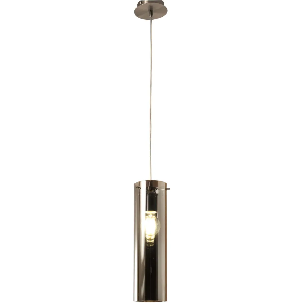Pendellampe Syra Grau Metall 200 cm - Farbe: Nickel satiniert - Pendellampe
