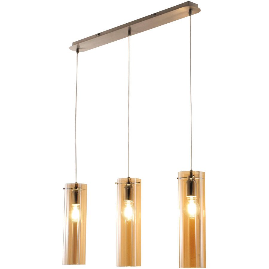 Pendellampe Syra Grau Metall 83 cm 200 cm - Farbe: Nickel satiniert - Pendellampe