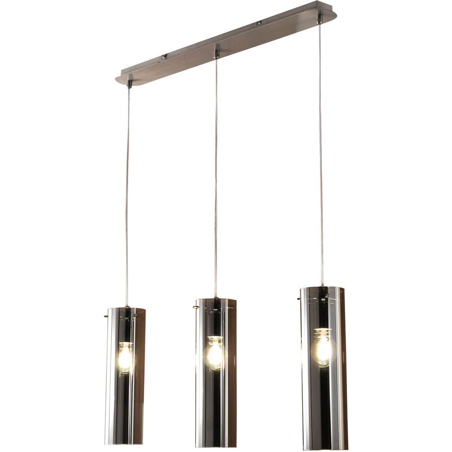 Pendellampe Syra Grau Metall 83 cm 200 cm - Farbe: Nickel satiniert - Pendellampe