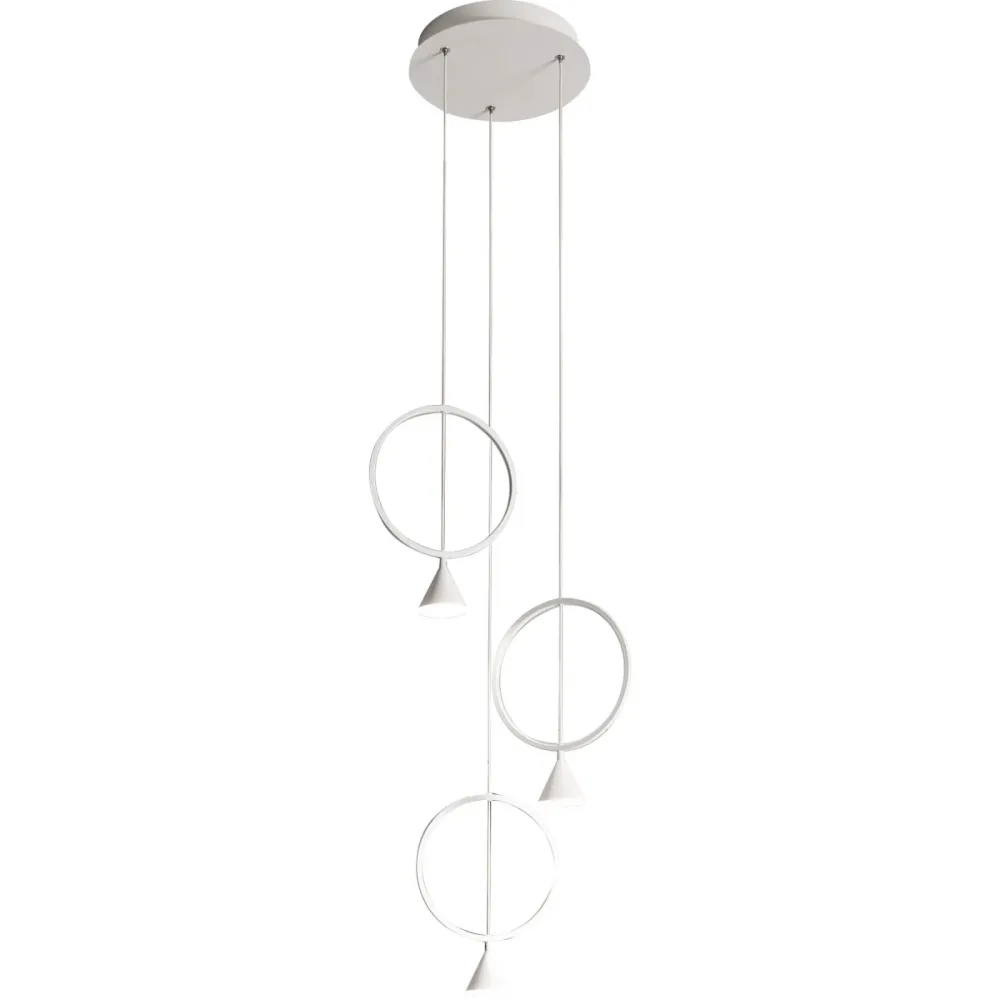 Pendellampe Vitor Weiss Metall 45 cm 200 cm - LED - Lichtfarbe: Warmweiss - Pendellampe- LED Energiesparlampe