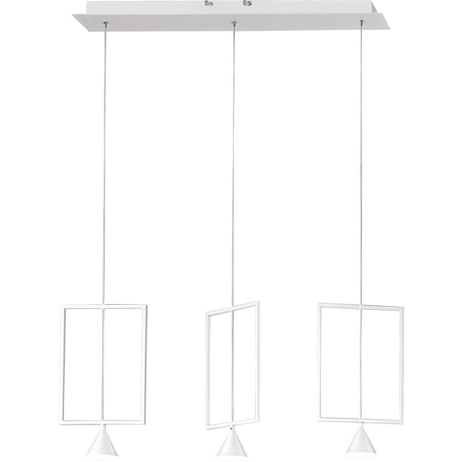 Pendellampe Dane Weiss Metall 73 cm 200 cm - LED - Lichtfarbe: Warmweiss - Pendellampe- LED Energiesparlampe