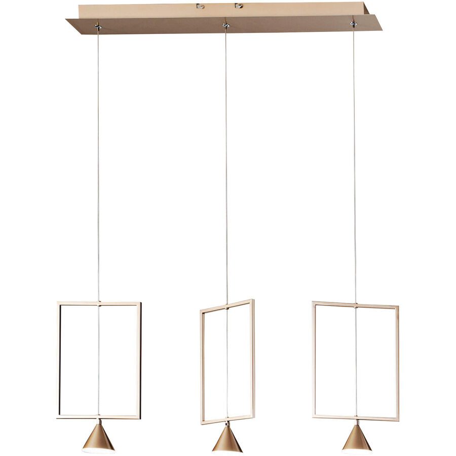 Pendellampe Dane Gold Metall 73 cm 200 cm - Farbe: Gold edelmatt - LED - Lichtfarbe: Warmweiss - Pendellampe- LED Energiesparlampe