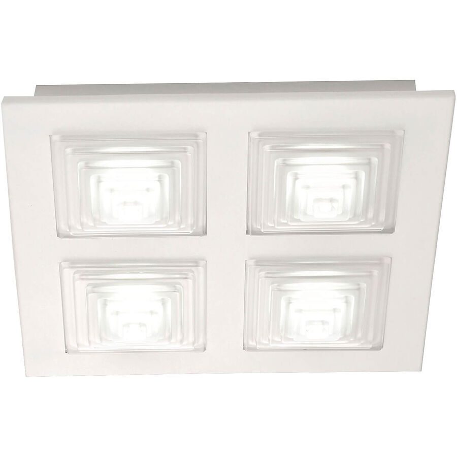 Deckenlampe Faras Weiss Metall 35 cm 7 cm - LED - Lichtfarbe: Warmweiss - Deckenlampe- LED Energiesparlampe
