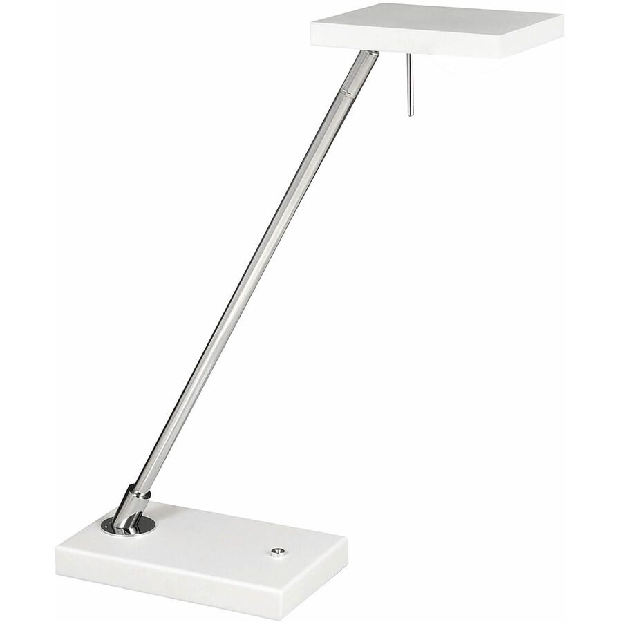 Tischlampe Christa Weiss Metall 18 cm 50 cm - Farbe: weiss/chrom - LED - Lichtfarbe: Warmweiss - Tischlampe- LED Energiesparlampe