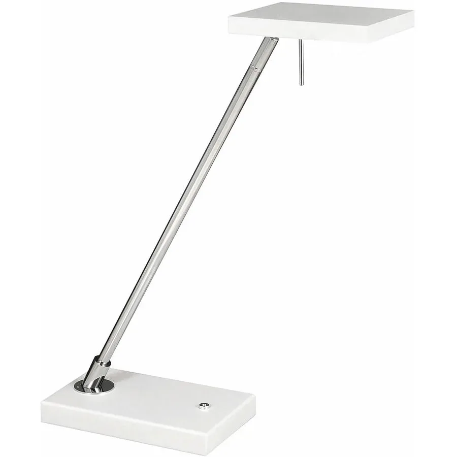 Tischlampe Christa Weiss Metall 18 cm 50 cm - Farbe: weiss/chrom - LED - Lichtfarbe: Warmweiss - Tischlampe- LED Energiesparlampe