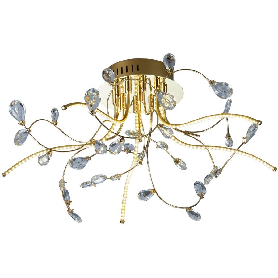 Deckenlampe Circae Braun Glas/Messing 54 cm 30 cm - LED - Lichtfarbe: Warmweiss - Material: Messing/Glas - Deckenlampe- LED Energiesparlampe