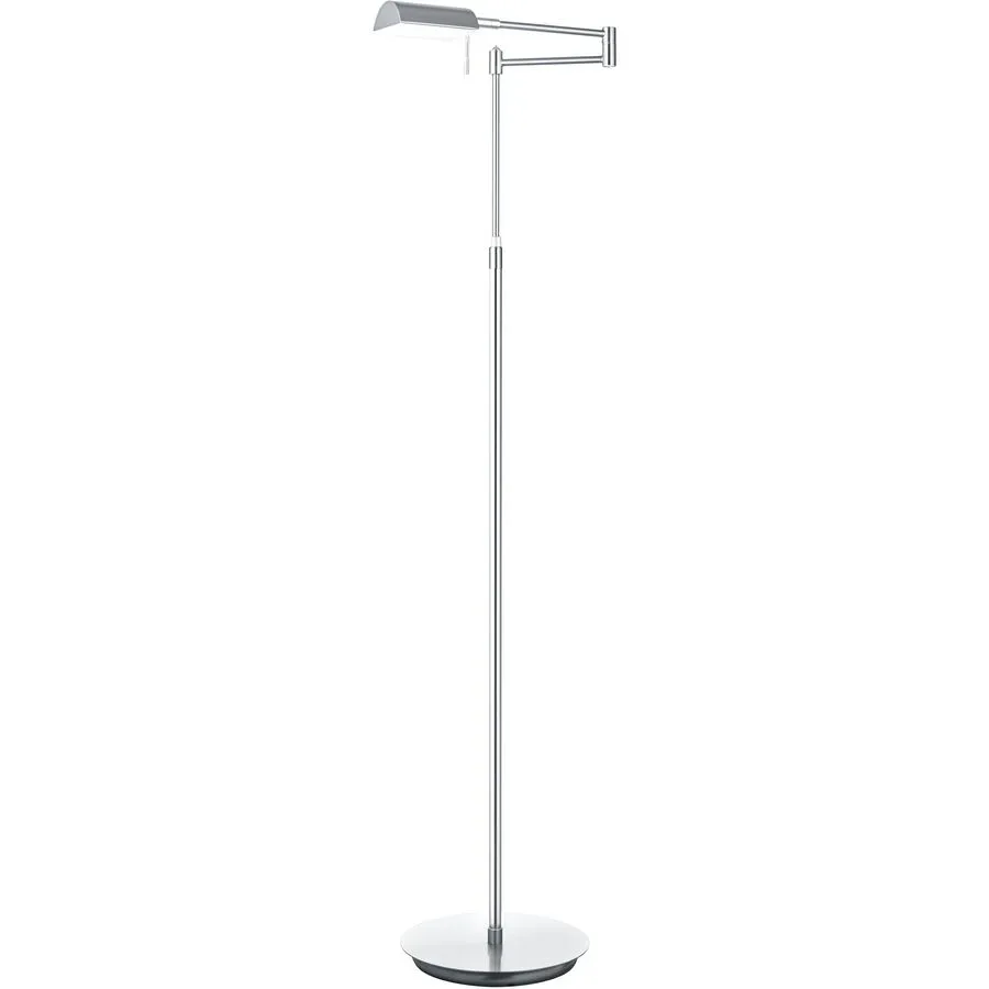 Leselampe Gaio Silber Chrom 26 cm 145 cm Höhenverstellbar (manuell) - Farbe: Nickel matt m. Chrom/weiss - LED - Lichtfarbe: Warmweiss - Material: