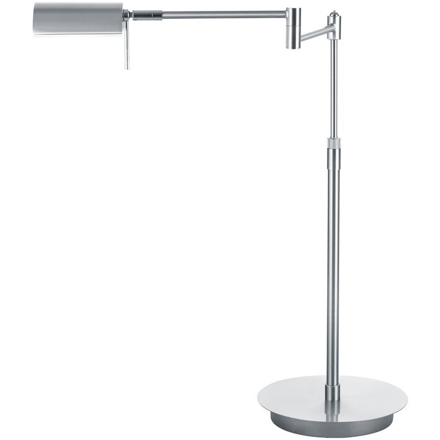 Tischlampe Gaio Silber Metall/Chrom 60 cm - LED - Lichtfarbe: Warmweiss - Material: Nickel matt, Chrom abgesetzt - Tischlampe- LED Energiesparlampe