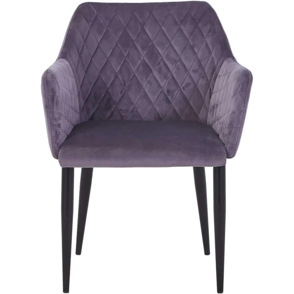 Armlehnstuhl 2er-Set Darwin Lila Samt 63 cm - Farbe: violet - Armlehnstuhl 2er-Set