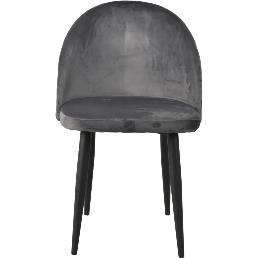 Stuhl 2er-Set Darwin Grau Samt 49 cm - Farbe: dunkelgrau - Stuhl 2er-Set