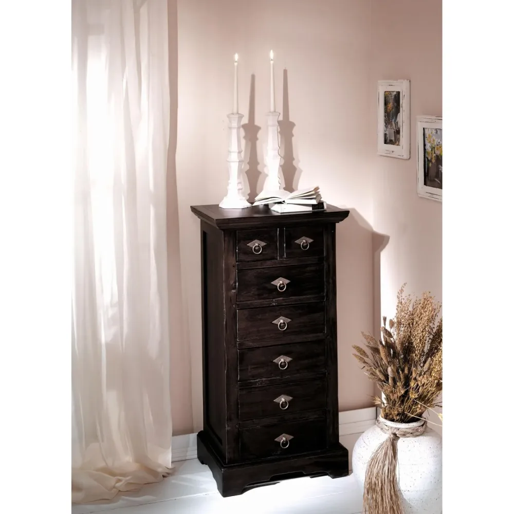 Kommode Rumba Braun Holz 53 cm 36 cm - Farbe: dunkelbraun - Material: Akazie - Kommode