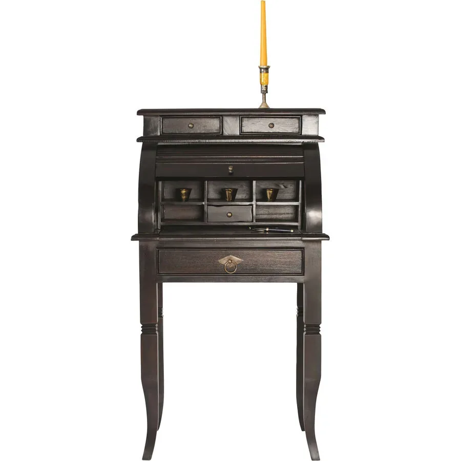 Sekretär Rumba Braun Holz 55 cm 100 cm - Farbe: dunkelbraun - Material: Akazie - Sekretär
