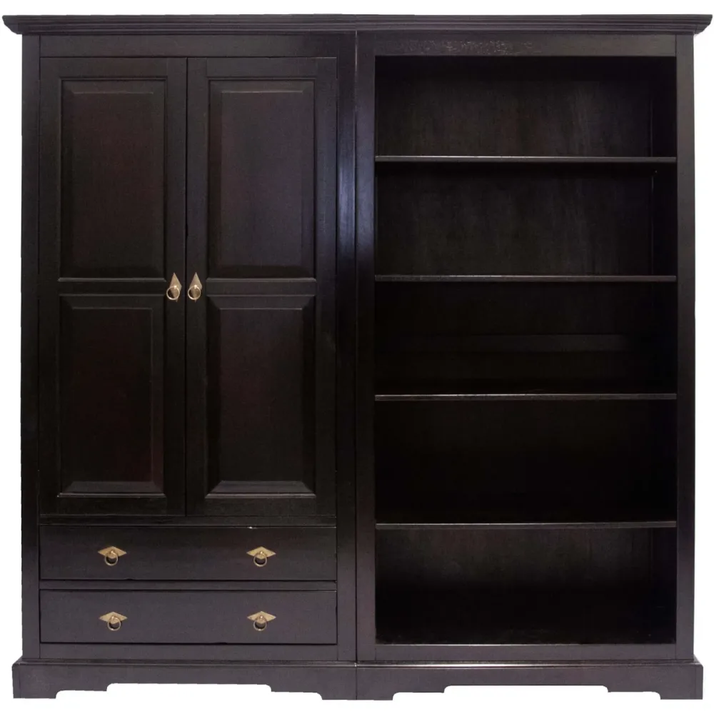 Schrank Rumba Braun Holz 98 cm 183.5 cm - Farbe: dunkelbraun - Material: Akazienholz - Schrank