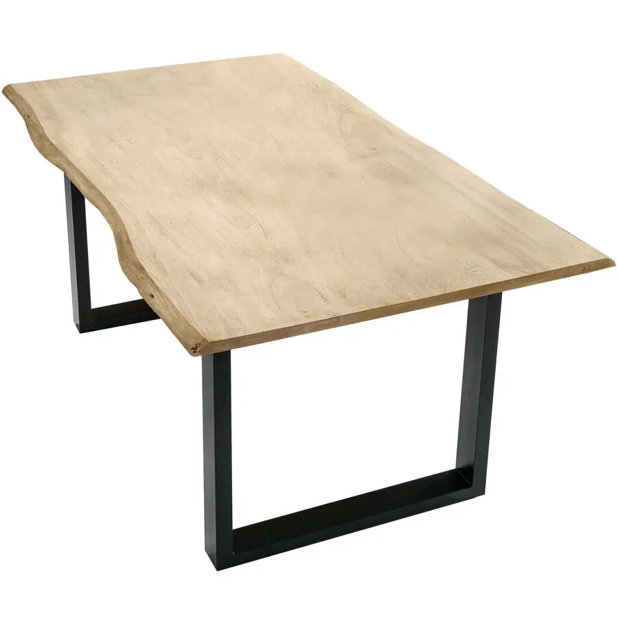 Esstisch Uwe Beige Holz 160 cm - Farbe: white wash - Material: Akazie - Esstisch