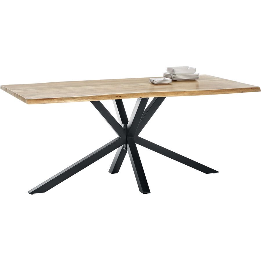 Esstisch Stella Braun Holz/Metall 180 cm - Farbe: natur - Material: Akazie, Metall - Esstisch