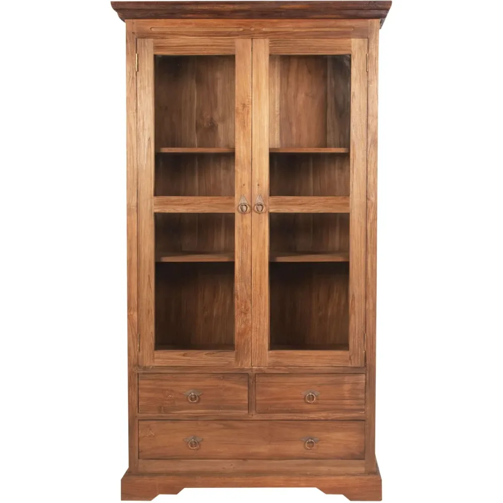 Vitrine Oceandrift Braun Holz 98 cm 183.5 cm 44 cm - Farbe: natur - Material: Teak - Vitrine