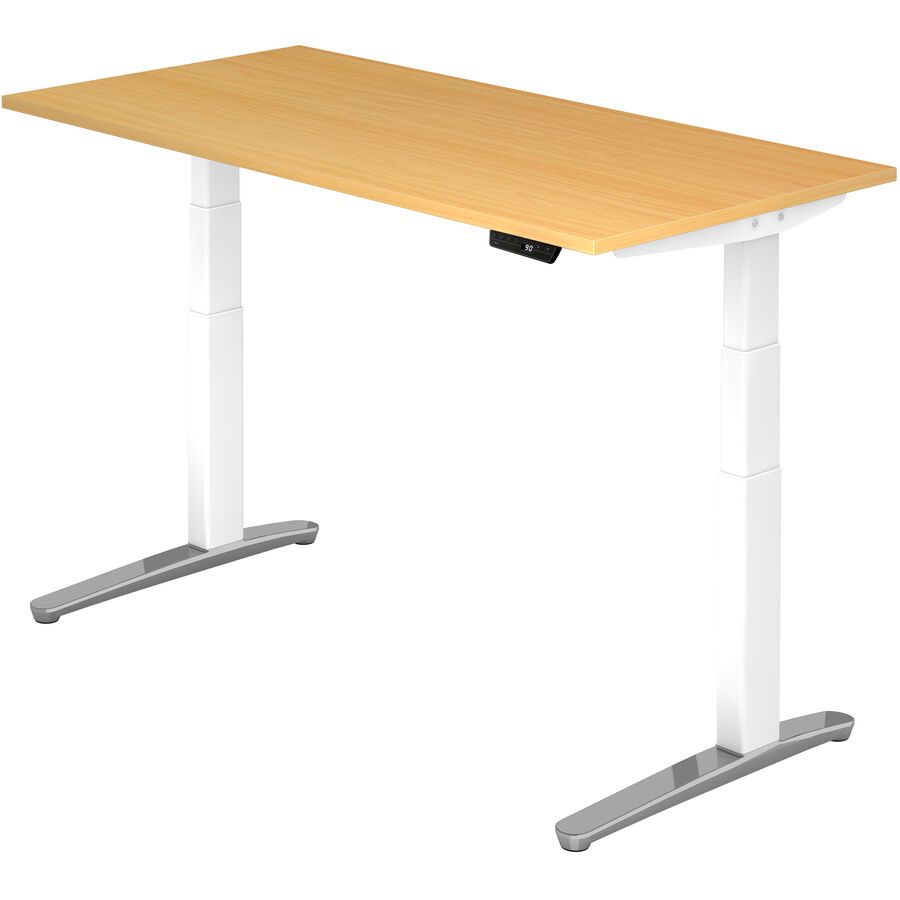 Schreibtisch Office Braun Holz 160 cm - Farbe: Buche Dekor - Material: Holzwerkstoff - Schreibtisch