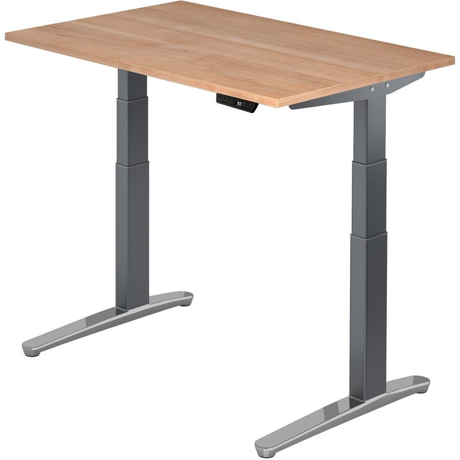 Schreibtisch Office Braun Holz 120 cm - Farbe: Nussbaum Dekor - Material: Holzwerkstoff - Schreibtisch