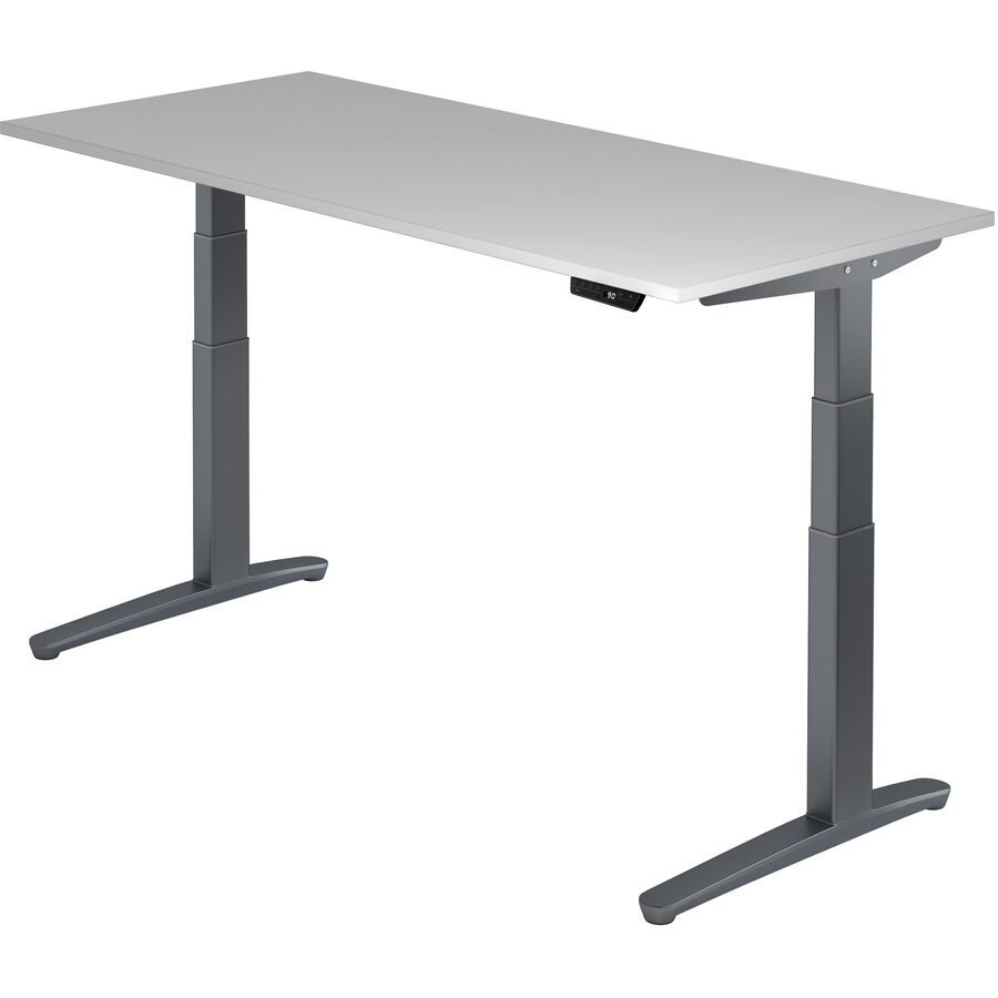Schreibtisch Office Grau Holz 180 cm - Material: Holzwerkstoff - Schreibtisch